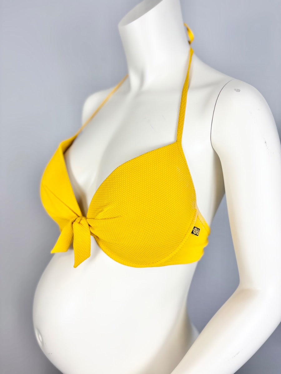 L - La Vie En Rose Marigold Tie-front Bikini Top
