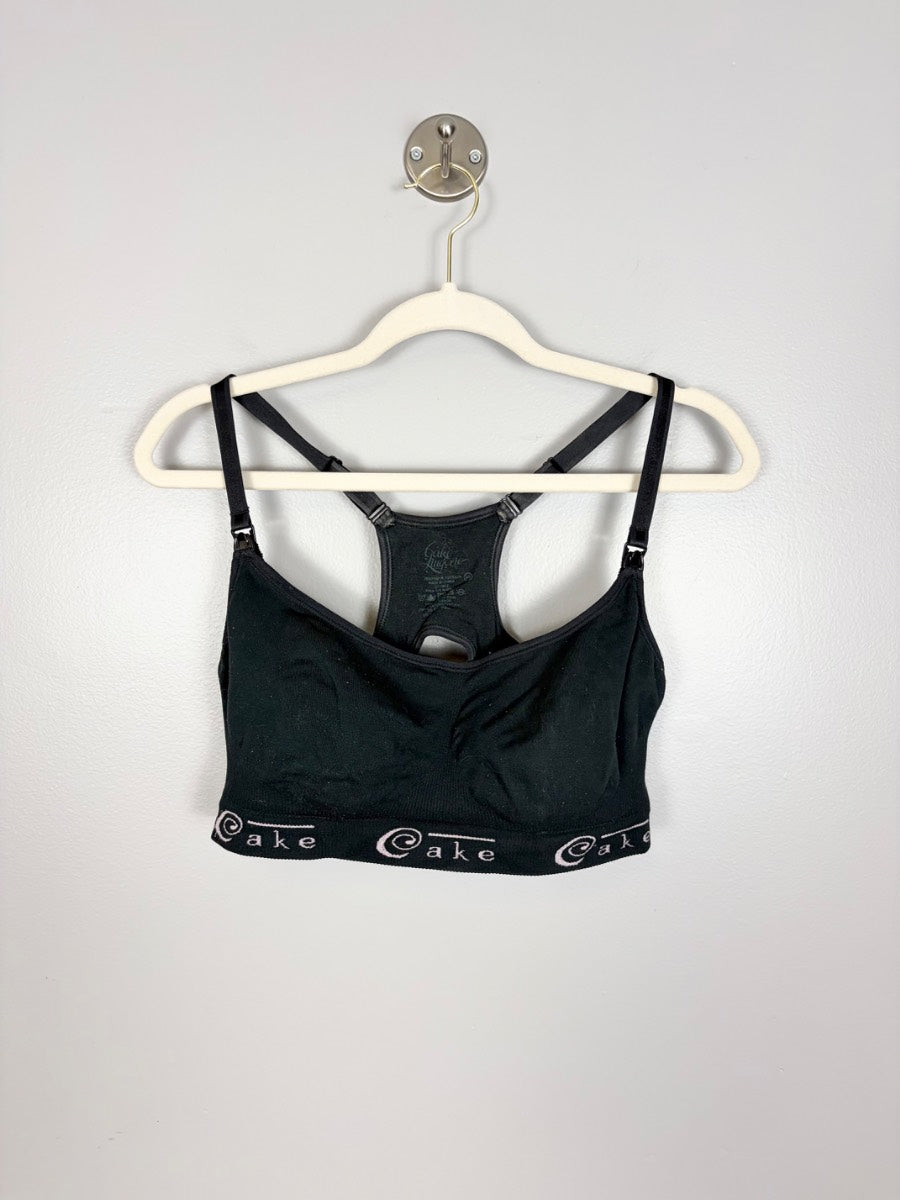 XL - Black Racerback Nursing Sports Bra