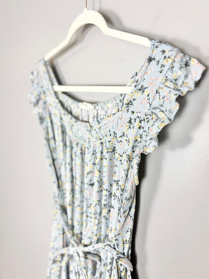 M - Hello Miz Periwinkle Floral Mini Dress/Shirt