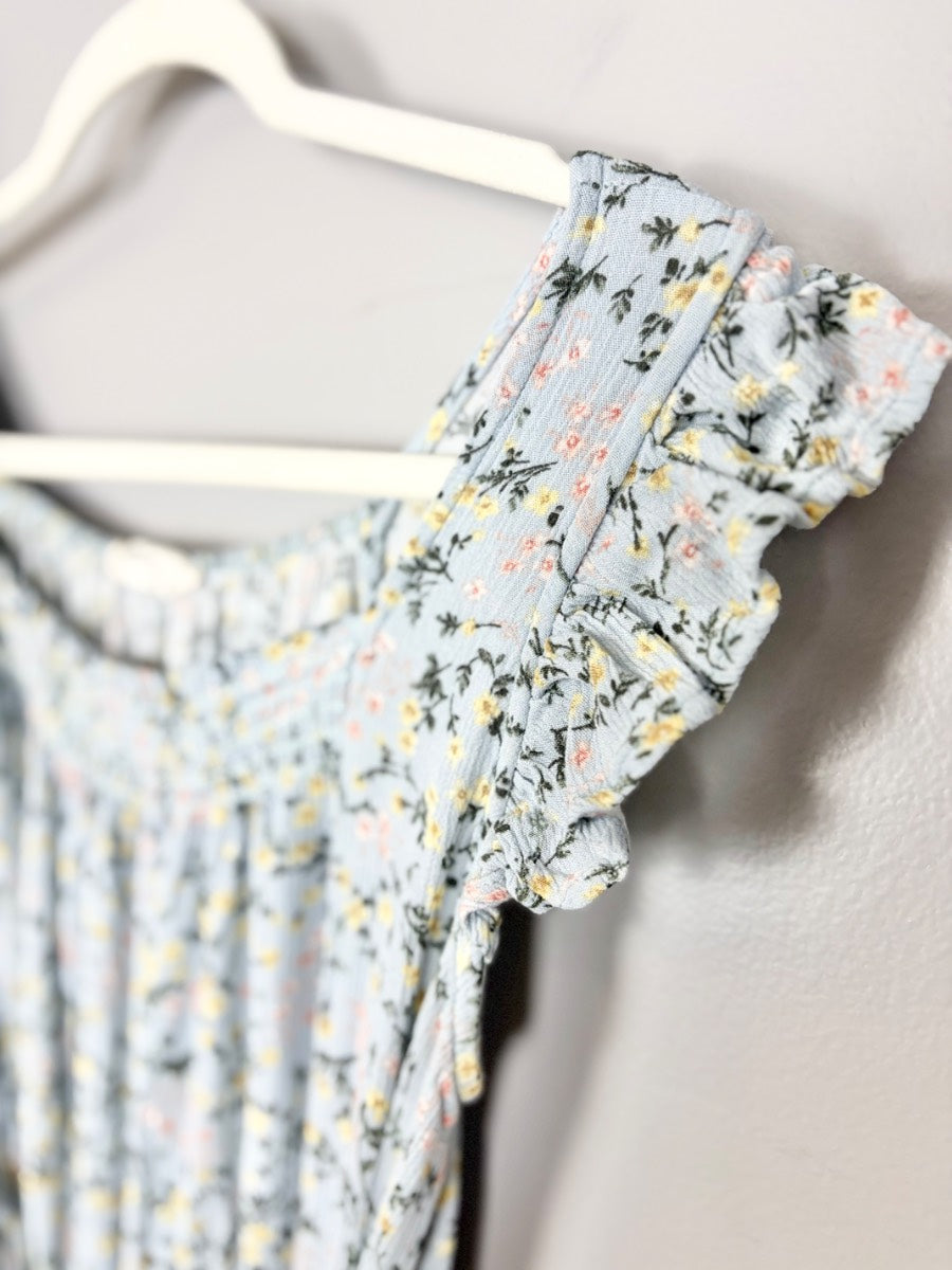 M - Hello Miz Periwinkle Floral Mini Dress/Shirt