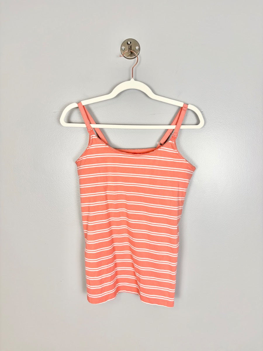 M - Motherhood Coral Striped Nursing Tank