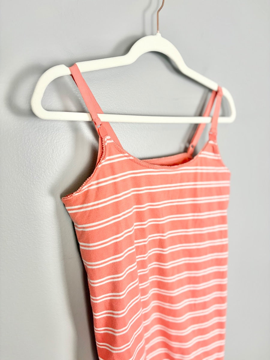 M - Motherhood Coral Striped Nursing Tank