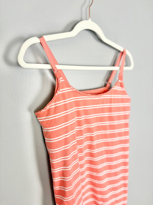 M - Motherhood Coral Striped Nursing Tank