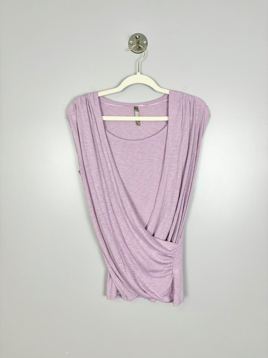 S - Thyme Lilac Wrap Front Nursing Top
