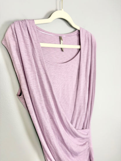 S - Thyme Lilac Wrap Front Nursing Top
