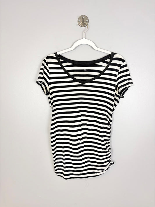M - Motherhood Striped V-neck Tee