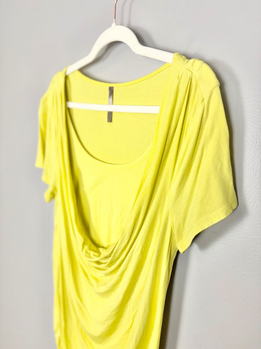 L - Thyme Yellow Nursing Draped Top
