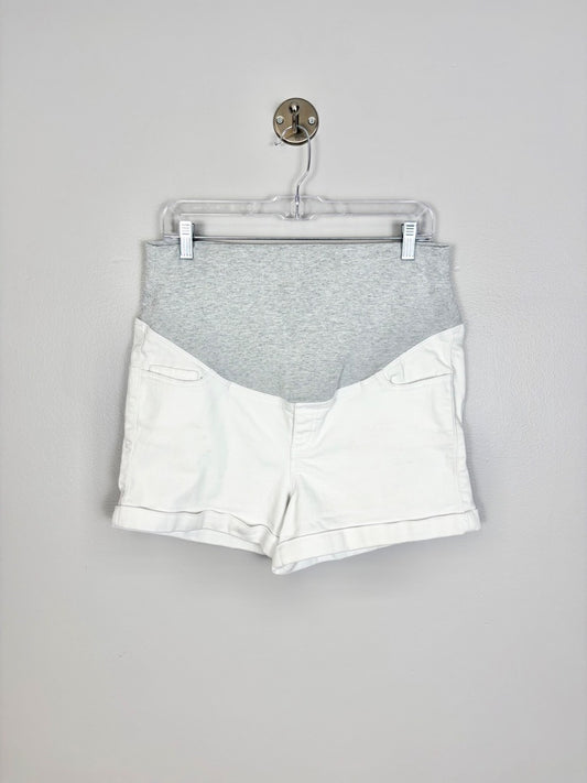 L - Thyme White Cuffed Shorts