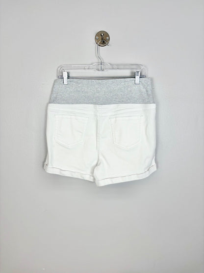 L - Thyme White Cuffed Shorts