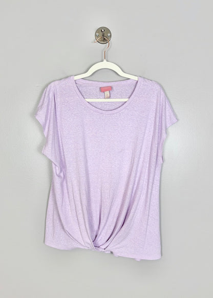 L - Paisley Sky Twist Front Tee