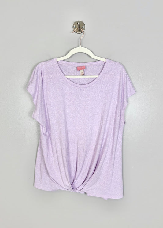 L - Paisley Sky Twist Front Tee