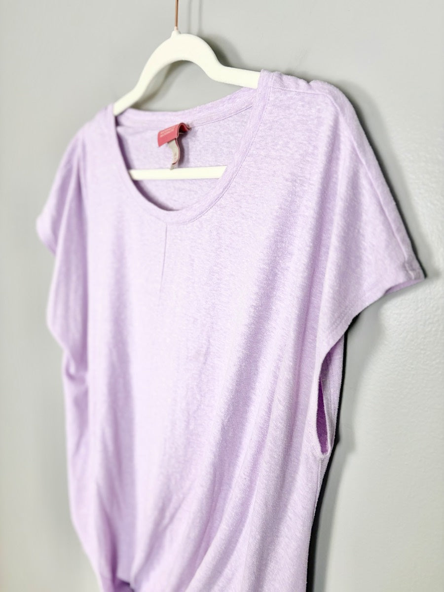 L - Paisley Sky Twist Front Tee