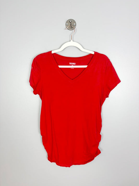 L - Old Navy Cherry Red V-neck Tee