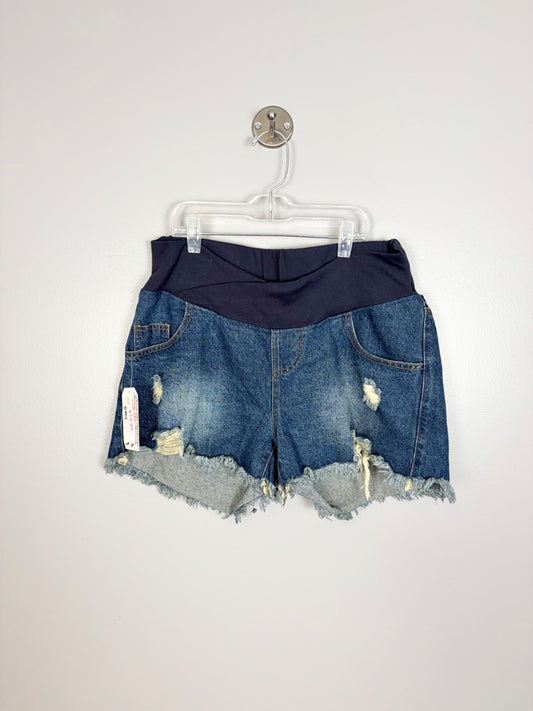 XL - Mommy Chic Distressed Denim Shorts
