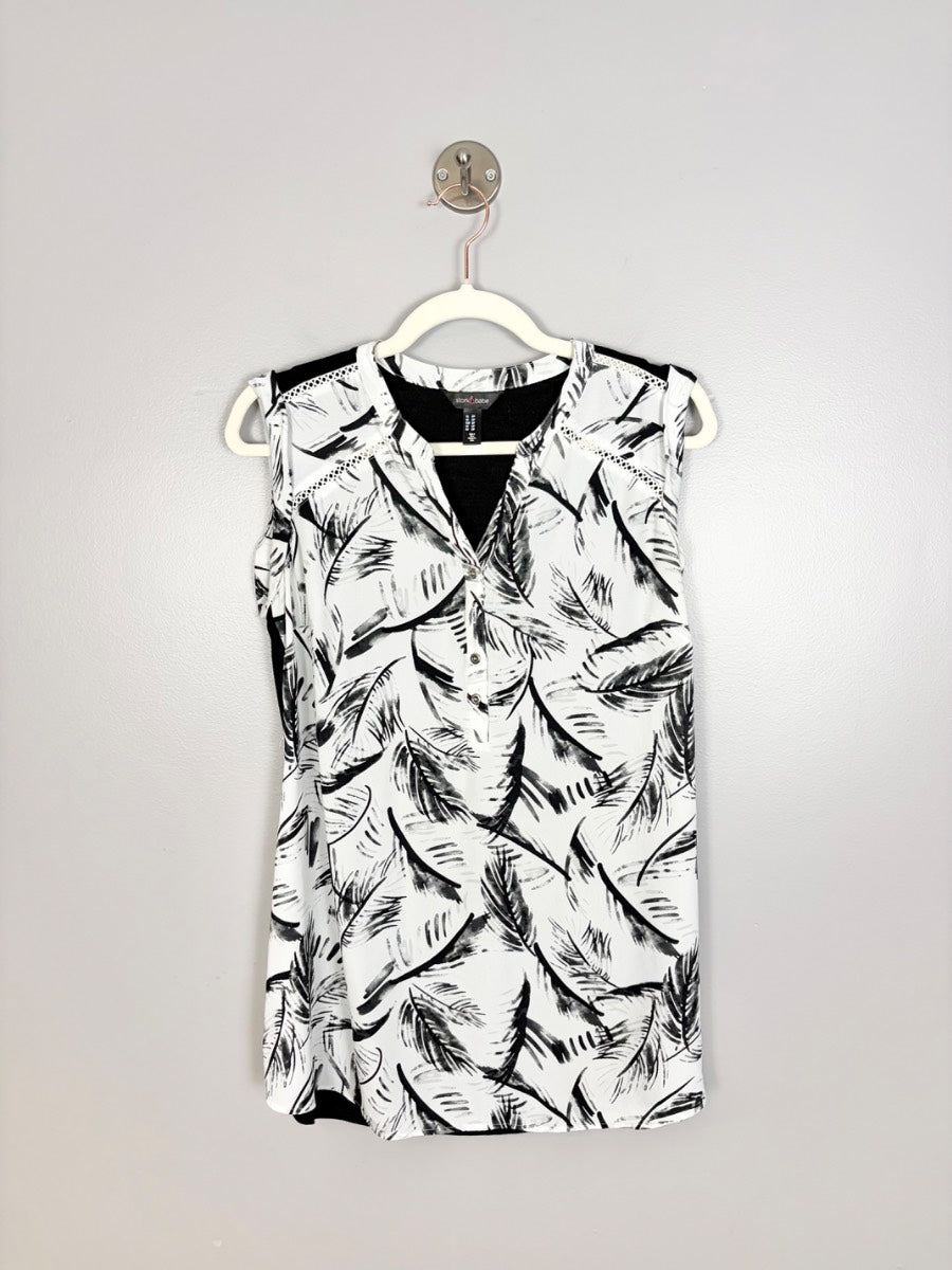 S - Stork & Babe Feather Print Blouse