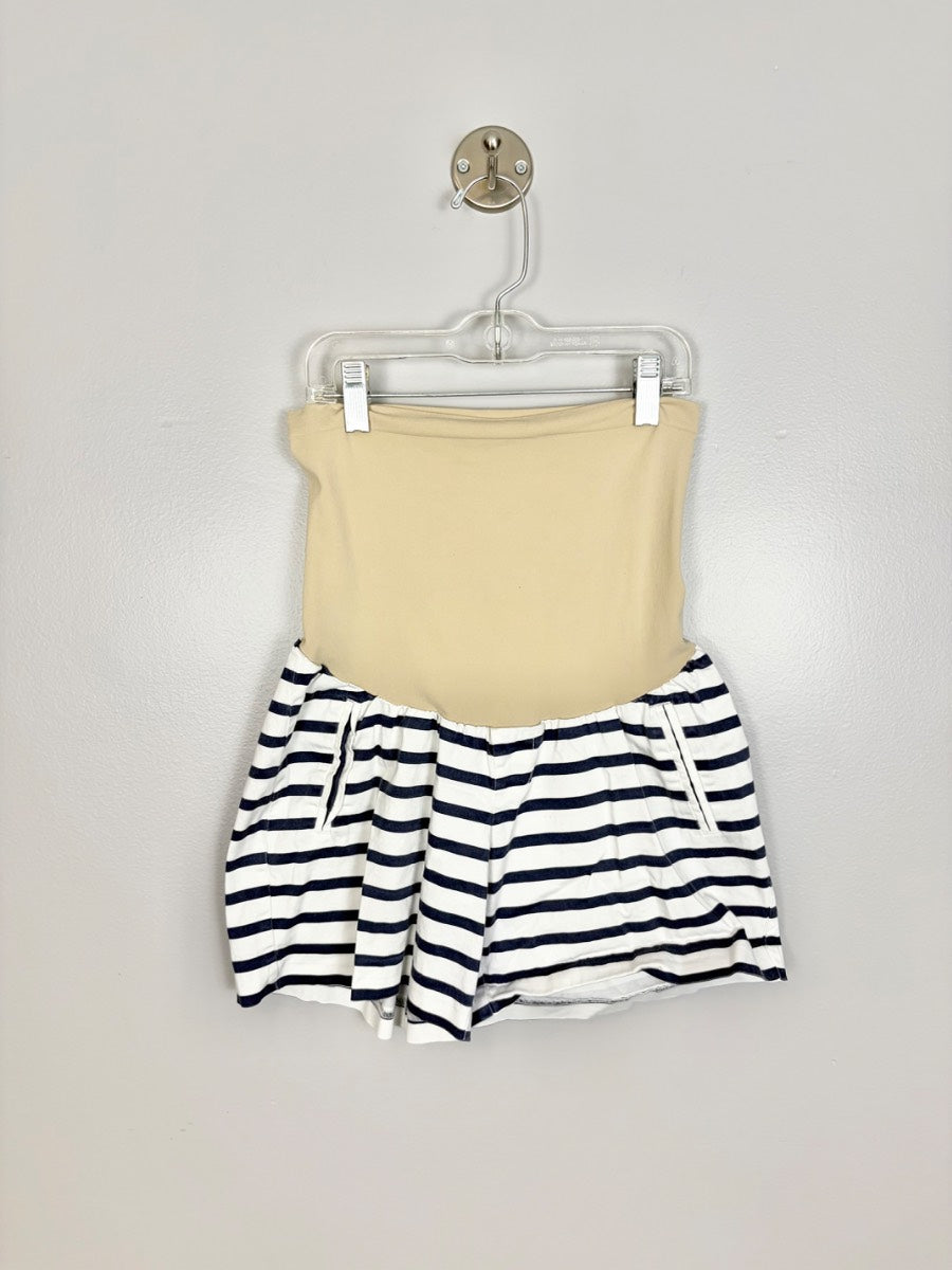 M - Motherhood Striped Maternity Shorts