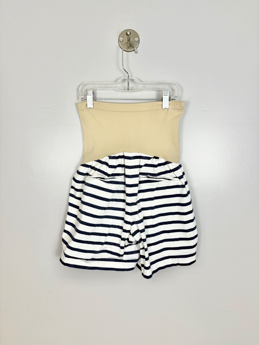 M - Motherhood Striped Maternity Shorts