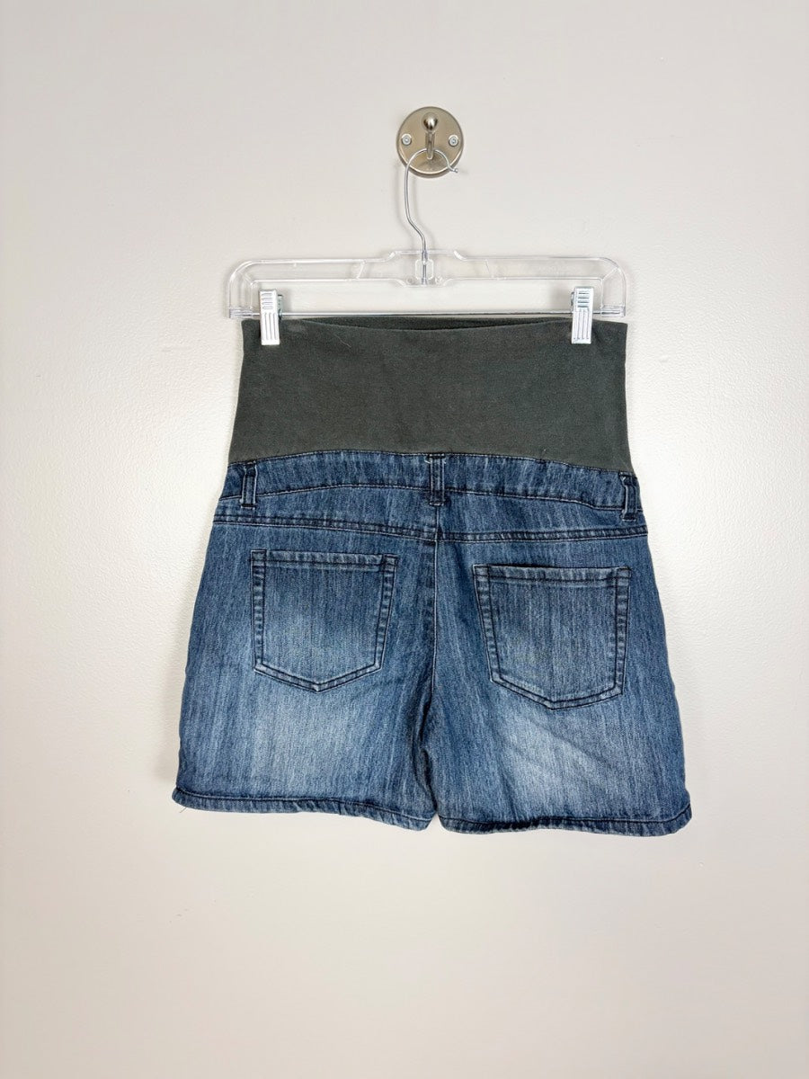 S - Thyme Denim Maternity Shorts