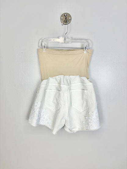 M - Indigo Blue White Lace Detail Shorts