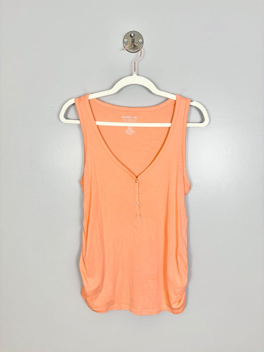 M - Paisley Sky Henley Tank Top