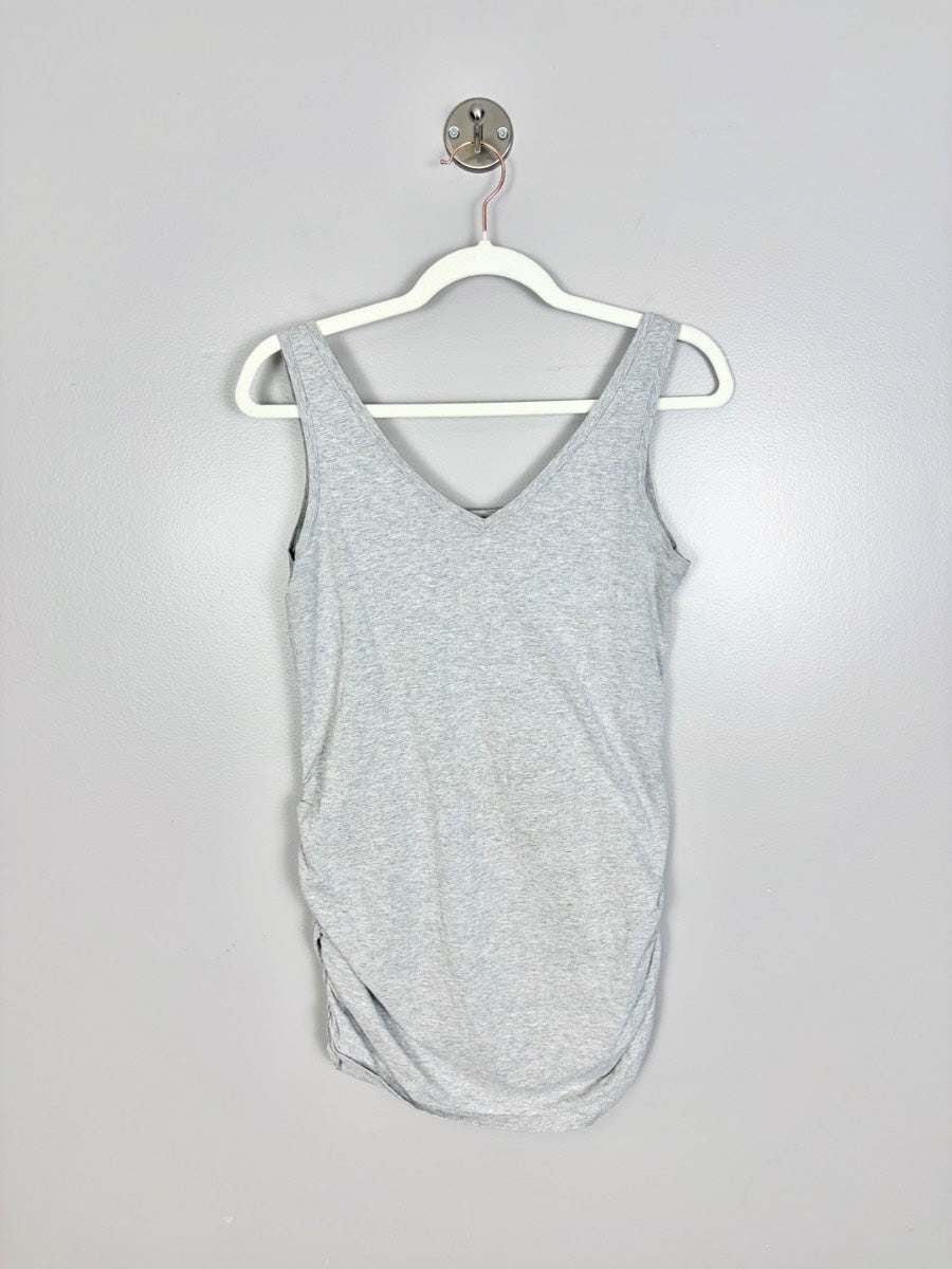 M - Thyme Grey V-neck Tank