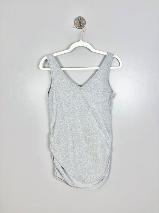 M - Thyme Grey V-neck Tank