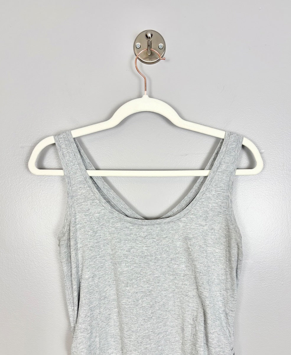 M - Thyme Grey V-neck Tank