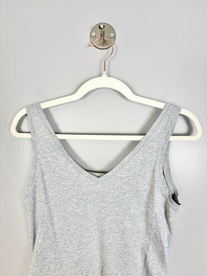 M - Thyme Grey V-neck Tank