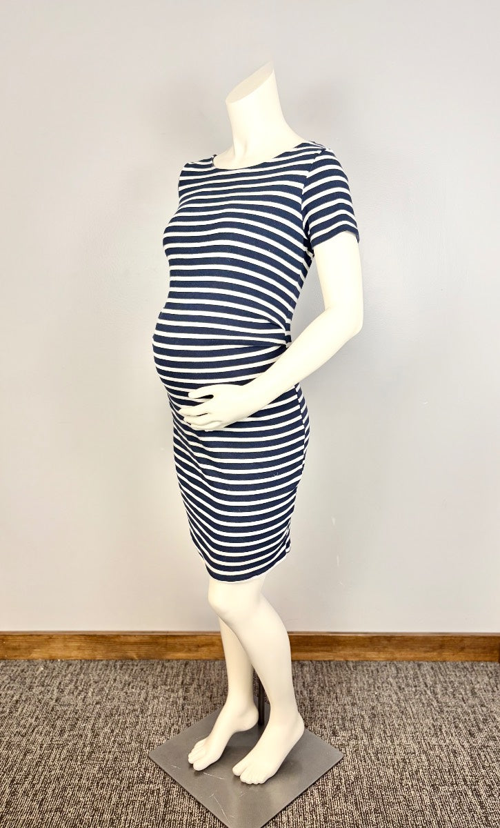 L - Pink Blush Striped Bodycon Dress