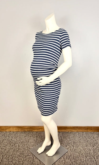 L - Pink Blush Striped Bodycon Dress