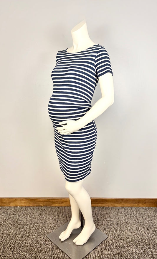 L - Pink Blush Striped Bodycon Dress