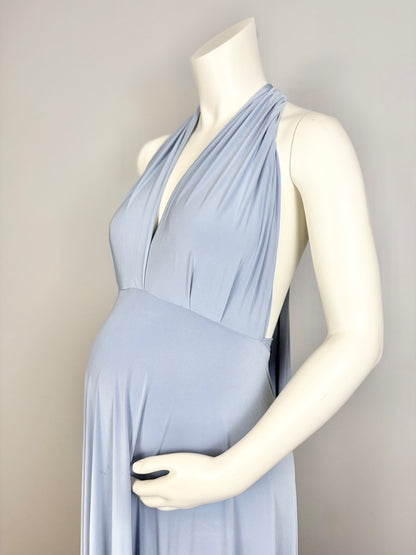 L - Periwinkle Halter Maxi Dress