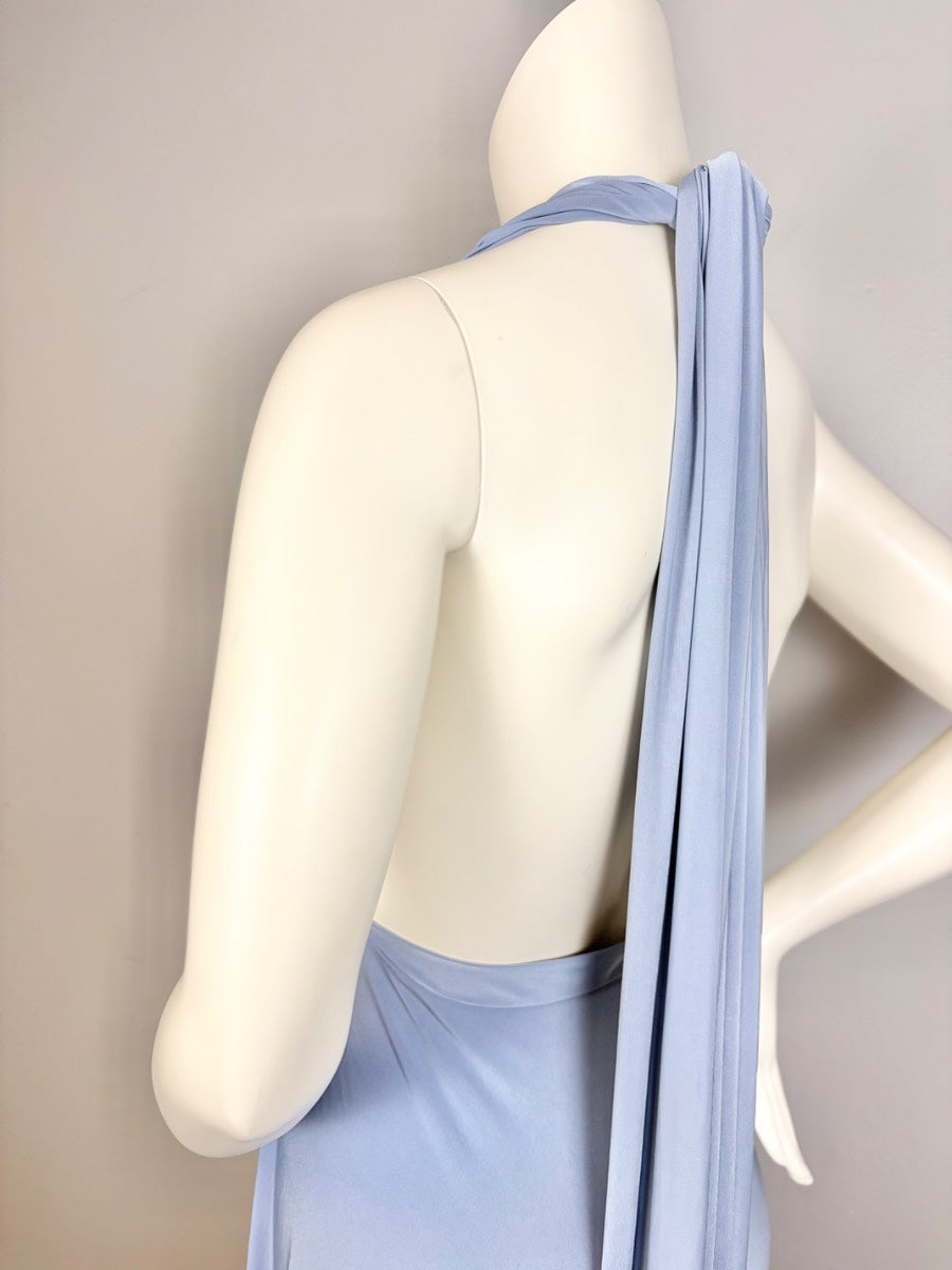 L - Periwinkle Halter Maxi Dress