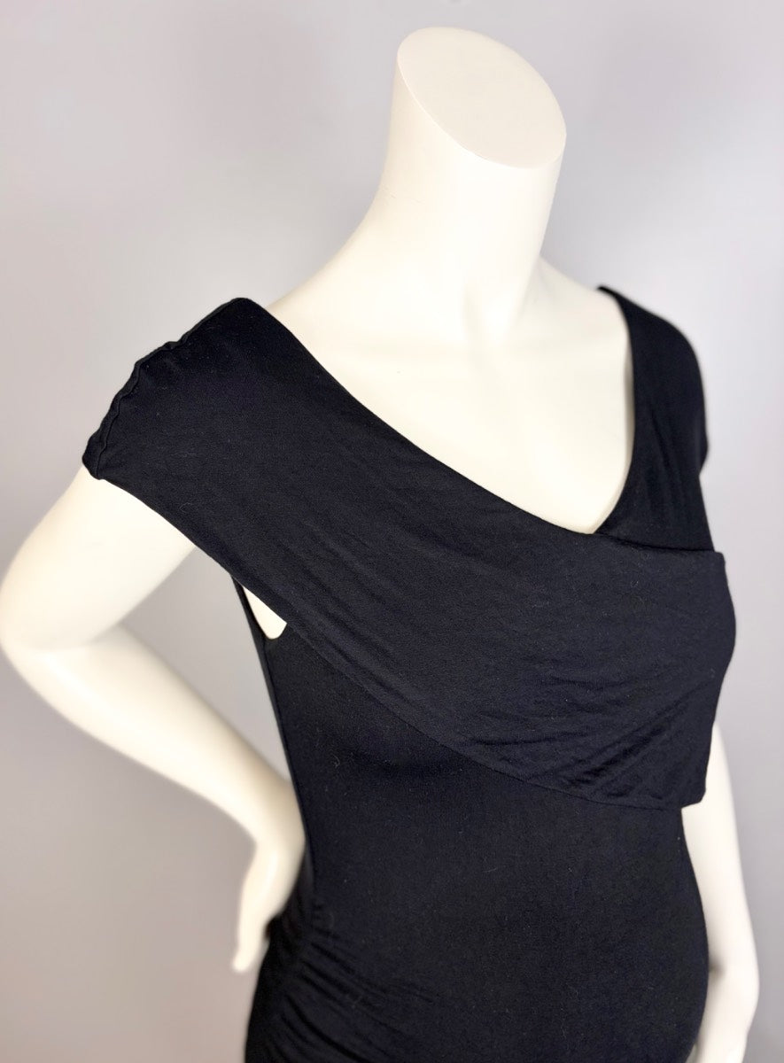 M - Stork & Babe Black Ruched Bodycon Dress