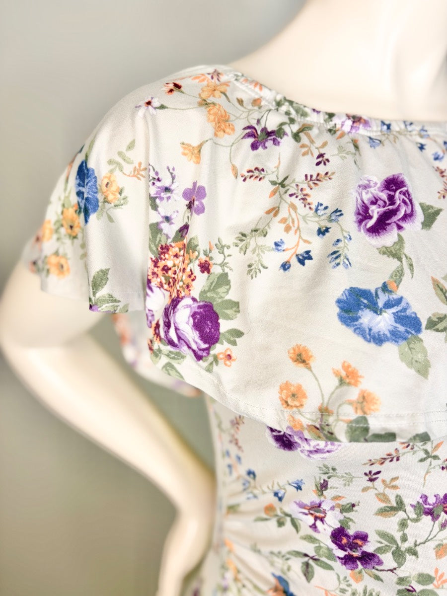 S - Hello Miz Floral Ruched Dress