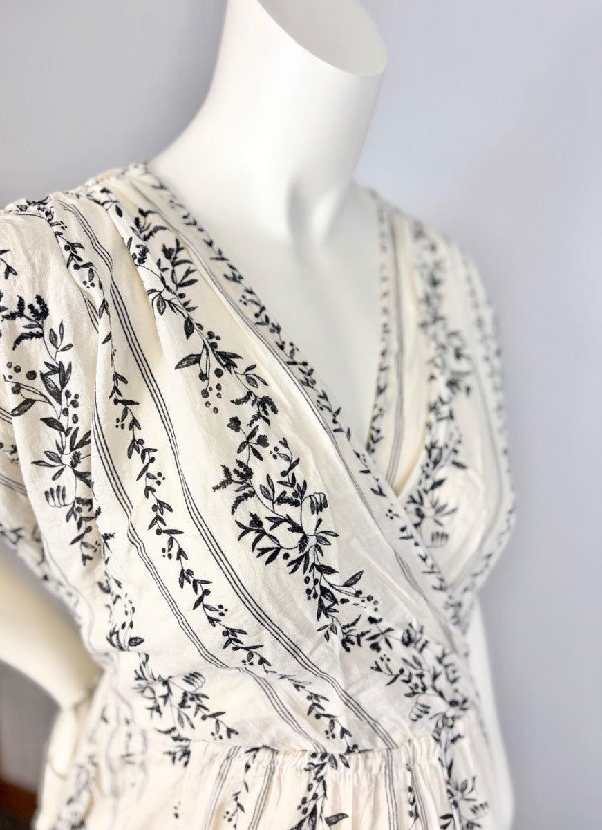 XL/XXL - Floral Stripe Maxi Dress