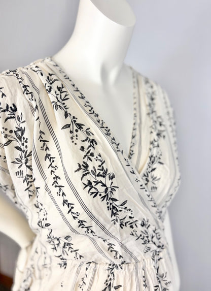 XL/XXL - Floral Stripe Maxi Dress