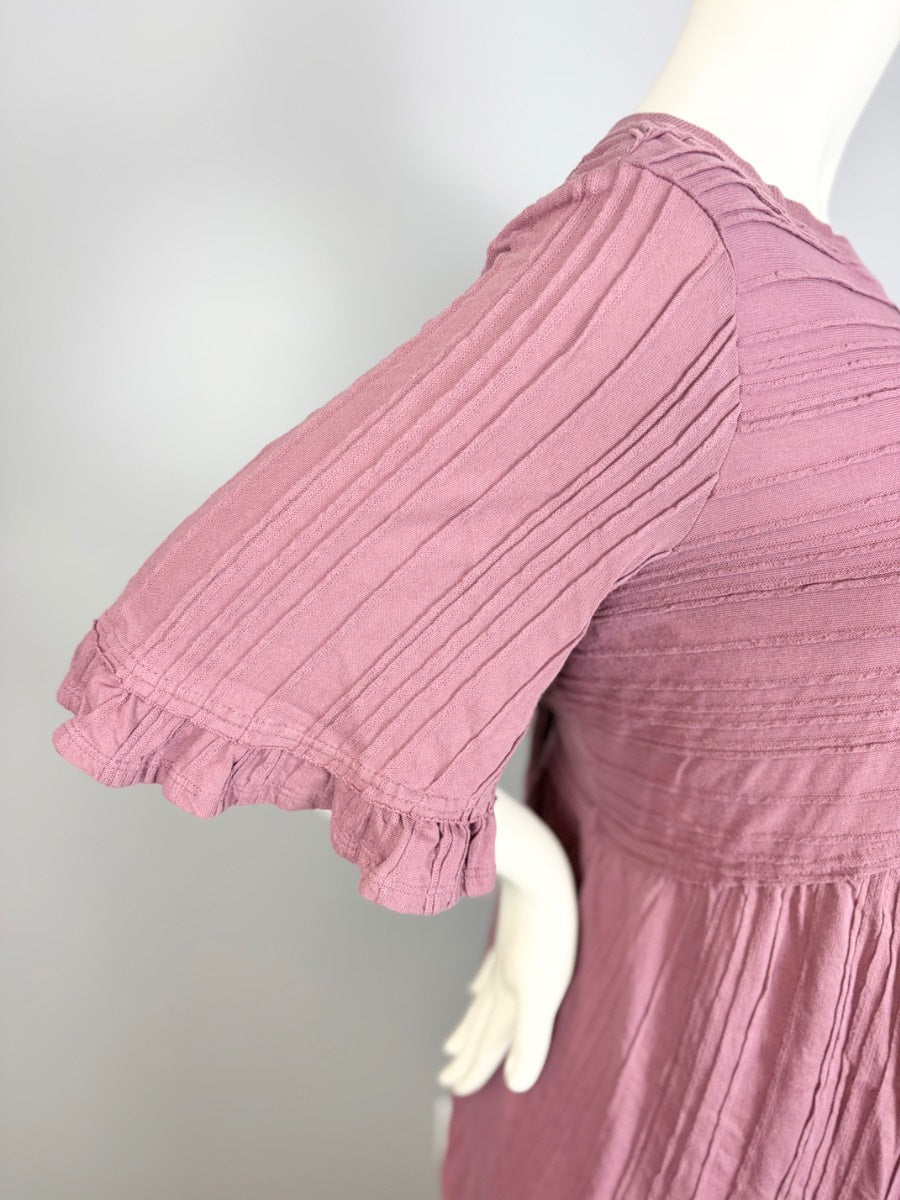 XL - Terra Sky Dusty Pink Pintuck Dress