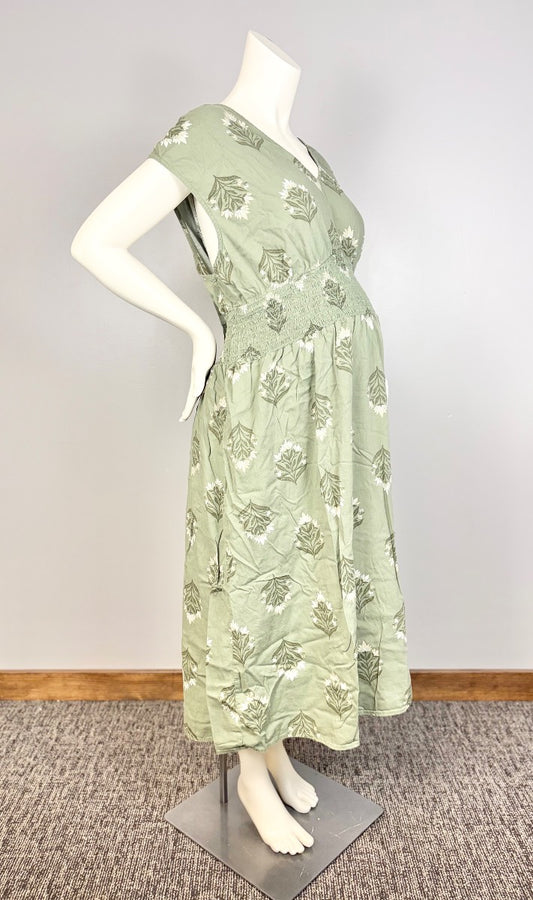 XXL - Old Navy Green Floral Midi Dress