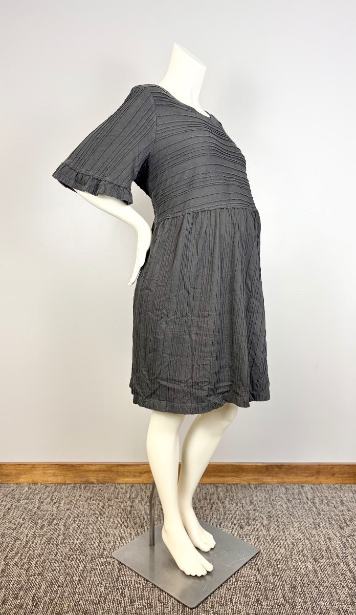XL - Black Pintuck Babydoll Dress