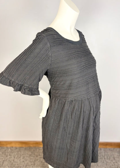 XL - Black Pintuck Babydoll Dress