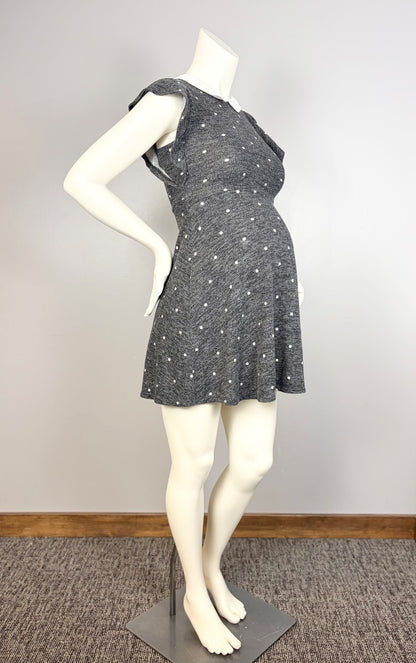 S - Monteau Polka Dot Collared Dress