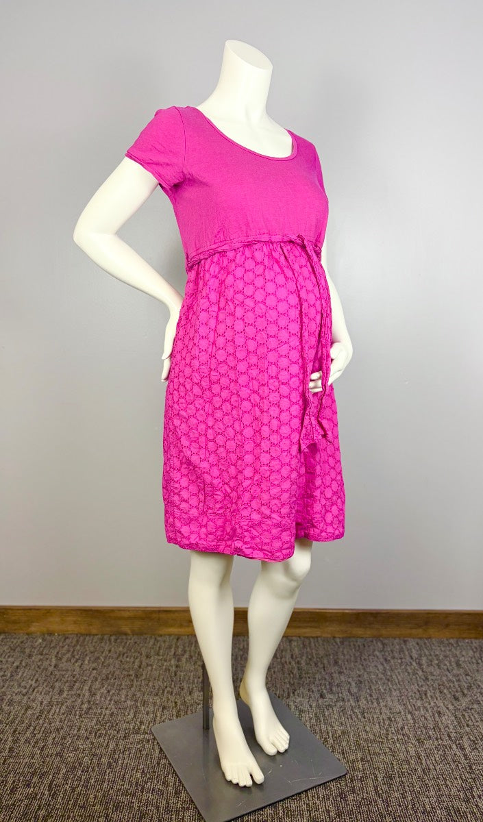 M - Motherhood Fuchsia Eyelet Dress