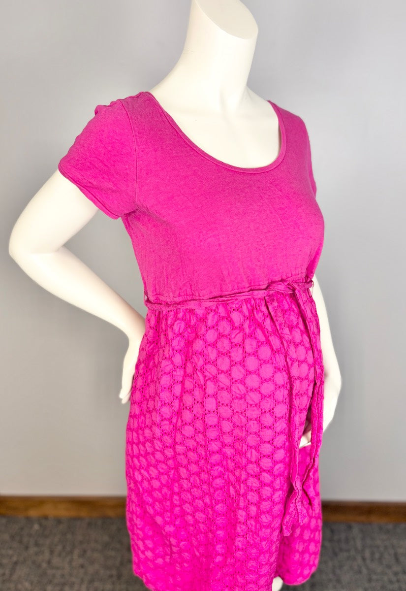 M - Motherhood Fuchsia Eyelet Dress