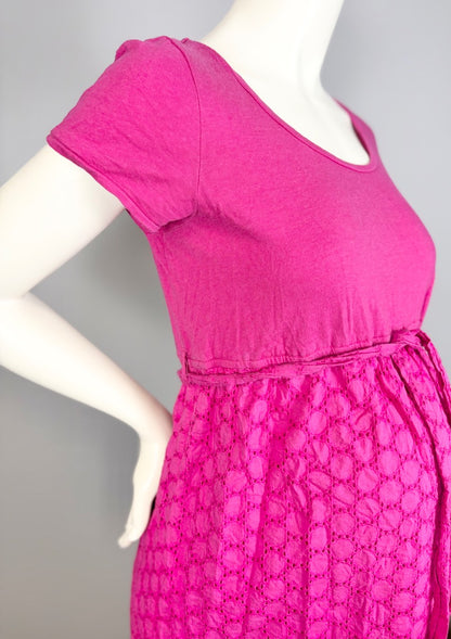 M - Motherhood Fuchsia Eyelet Dress