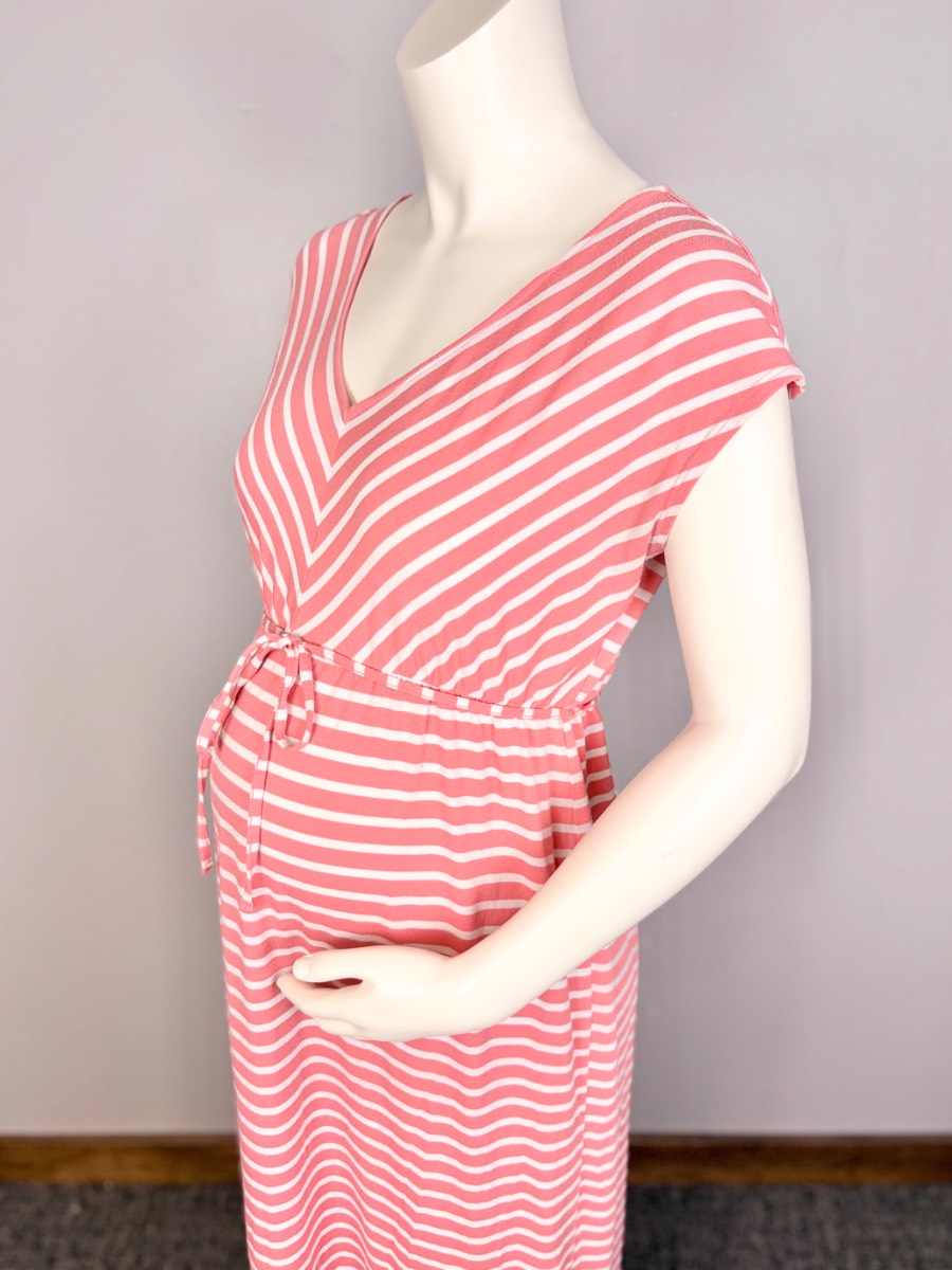 M - Motherhood Striped Maxi Dress