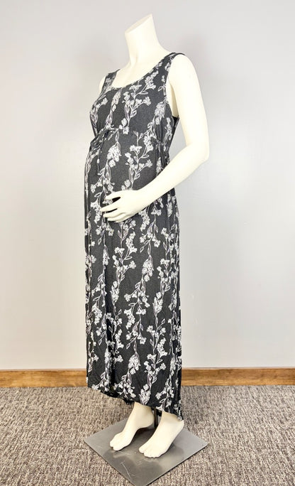 S - Old Navy Black Floral Maxi Dress
