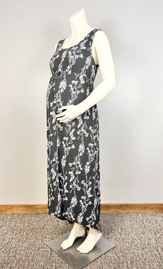 S - Old Navy Black Floral Maxi Dress