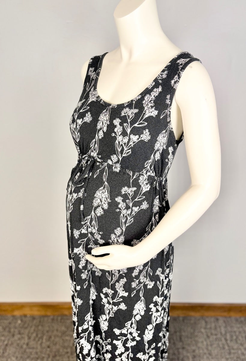 S - Old Navy Black Floral Maxi Dress