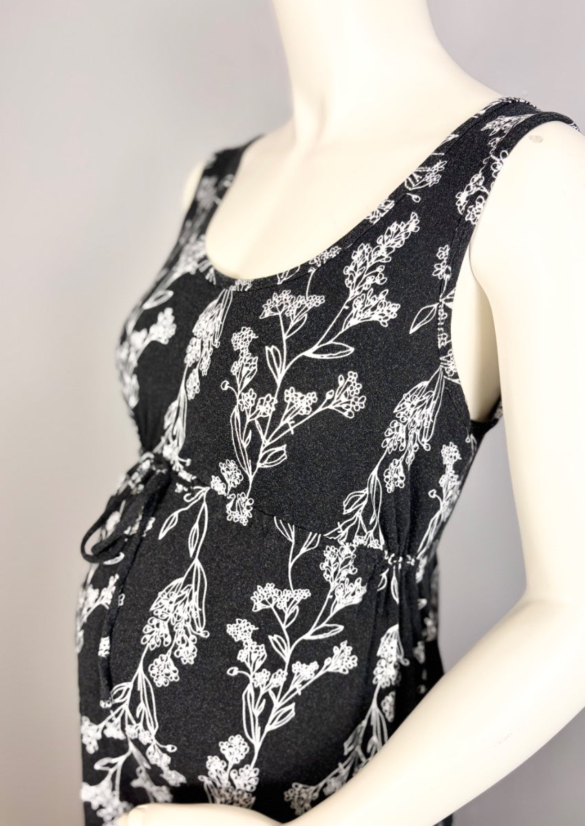 S - Old Navy Black Floral Maxi Dress